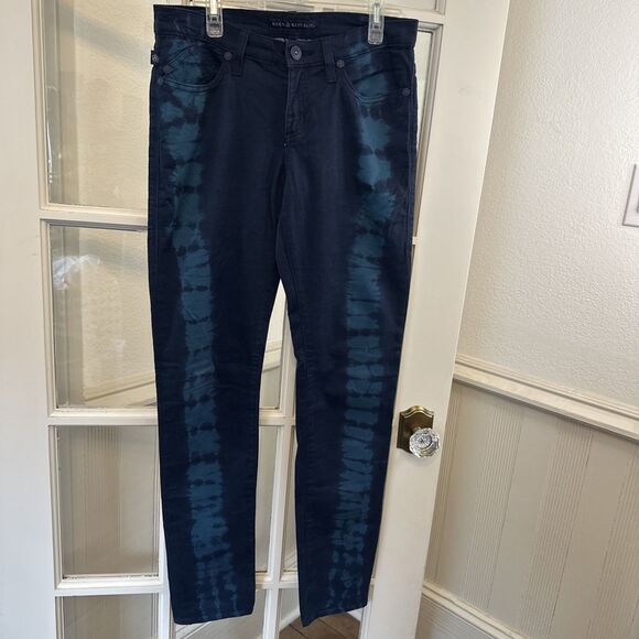 Rock and Republic Berlin Mid Rise Skinny Jeans Blue Tie Dye Womens 8 - Picture 2 of 12